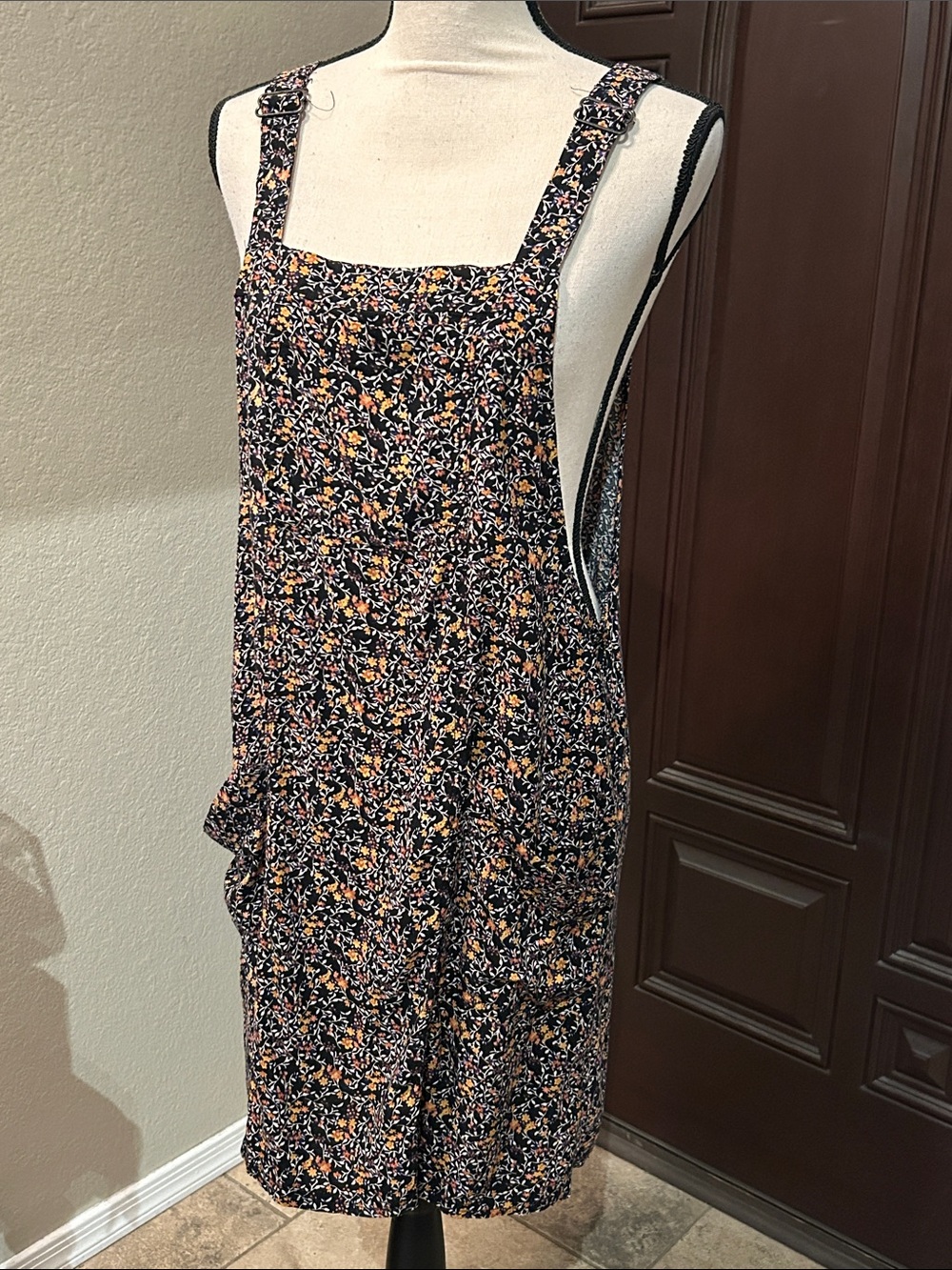 Floral Farm Girl Rayon Overall Dress